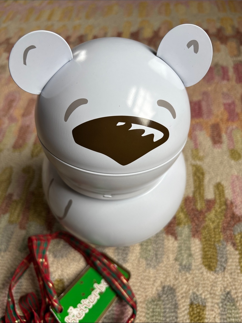 Lush Butterbear 10” Decorative Metal Storage Tin Rare Christmas Collector’s find - Picture 4 of 16